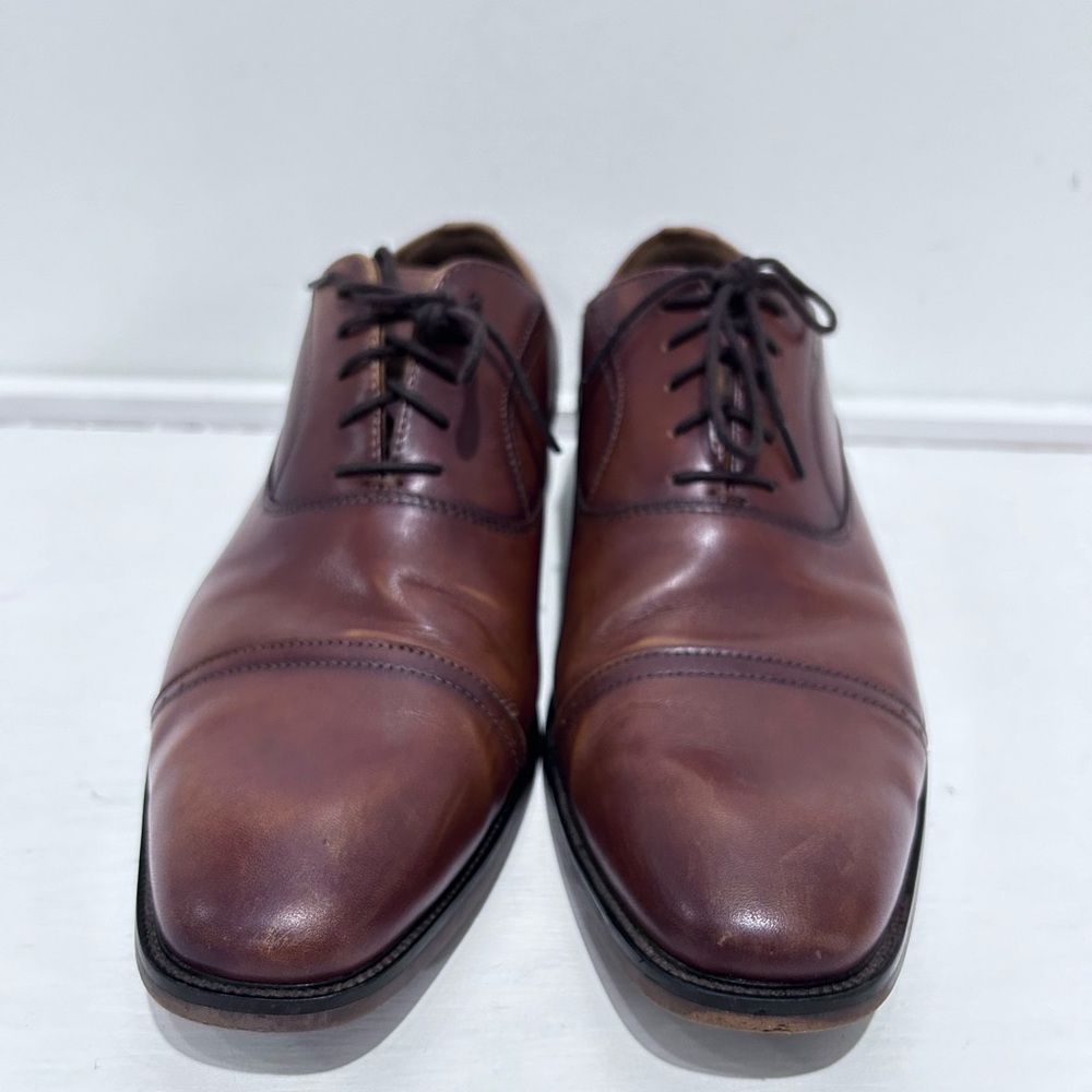 FLORSHEIM Men’s Cognac Sorrento Cap Toe Oxford Dress Shoes Size 9.5 - Picture 5 of 14